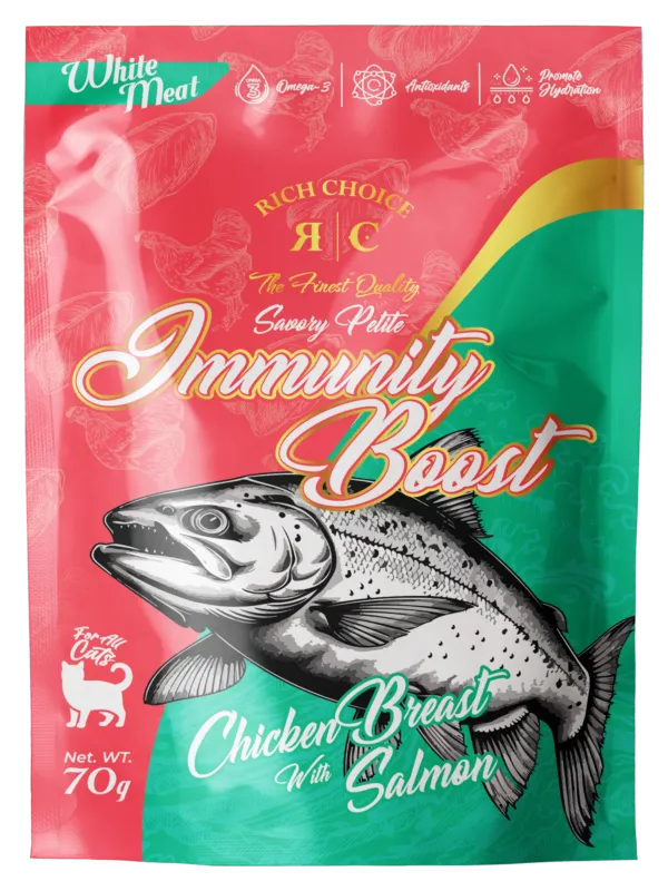 Copy of RC POUCH WHITE MEAT CHICKEN W SALMON FRONT