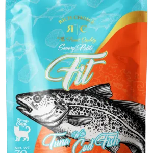 RICH CHOICE POUCH FOOD WHITE MEAT TUNA WITH COD FISH