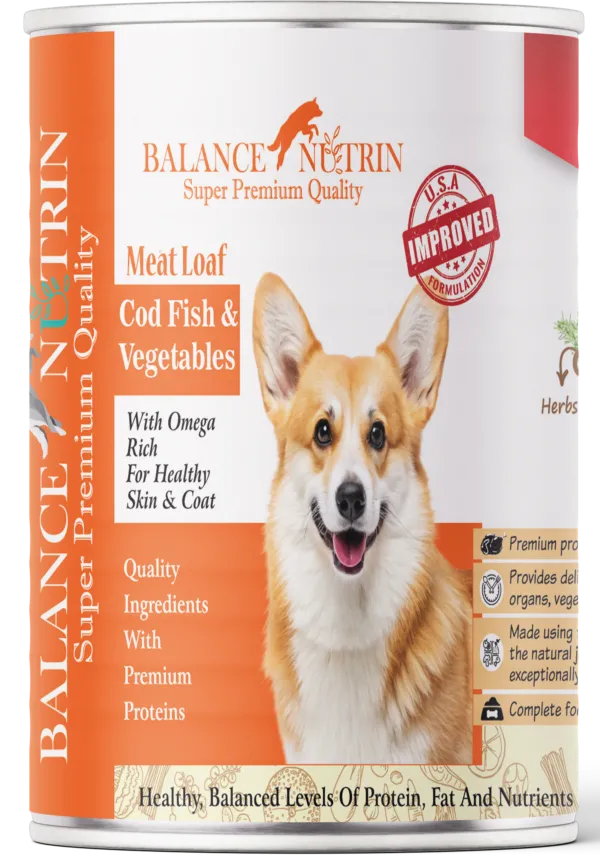 BALANCE NUTRIN MEAT LOAF COD FISH VEGETABLES FRONT